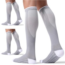 FITRELL 3 Pairs Compression Socks for Women and Men Large-X-Large, Grey 