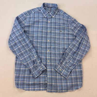Vineyard vines on the go performance shirt mens XL blue plaid button down preppy