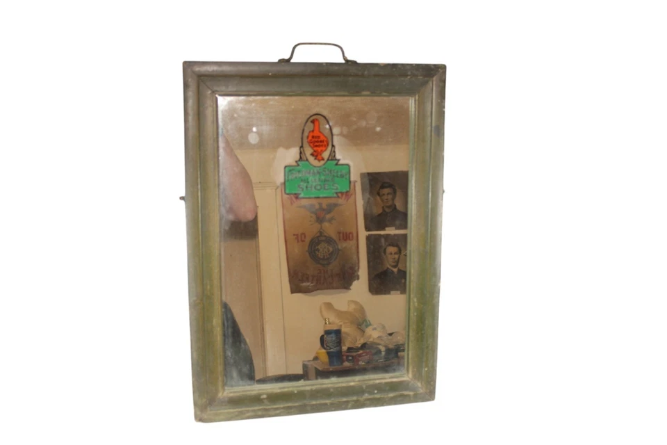 Neat Antique Friedman Shelby Red Goose Shoes Advertising Shoe Store Wood Mirror - Image 2 of 4