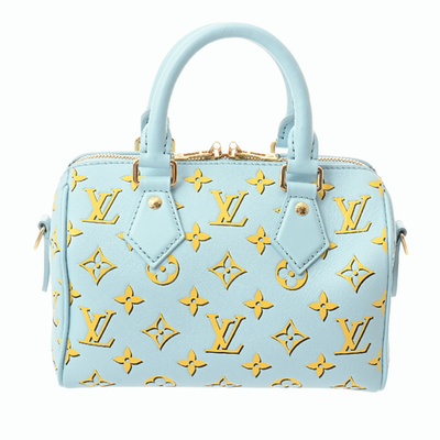 LOUIS VUITTON Monogram Speedy Bandouliere 20 Baby blue M25454