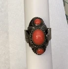 Vintage Taxco 925 Silver & Coral Poison / Snuff Ring