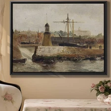 Seaside Landscape Oil Painting Canvas Print Coastal Nautical Wall Art Decor