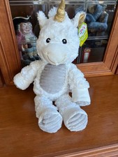 Spark Create Imagine Unicorn Stuffed Animal Plush Crinkle Rattle 15" White NWT