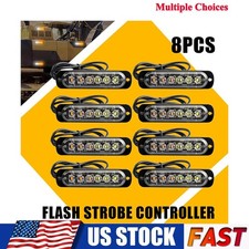 Amberwhite 6-led Strobe Lights Bar Emergency Flashing Warning Hazard Beacon New