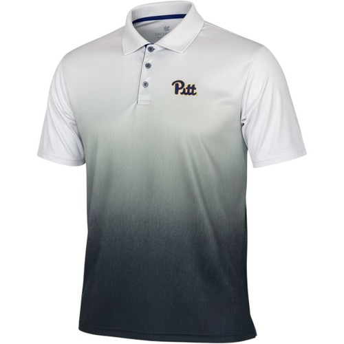 Colosseum Pitt Polo Shirt Mens Large White Grey Ombre Performance Golf Fan Gear