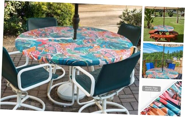 Round Outdoor Tablecloth with 45