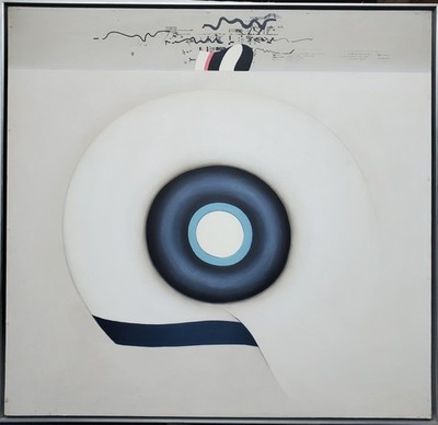 Gemälde Öl Abstrakt Formen Rondo II Jörg Dieterich Signiert 1974
