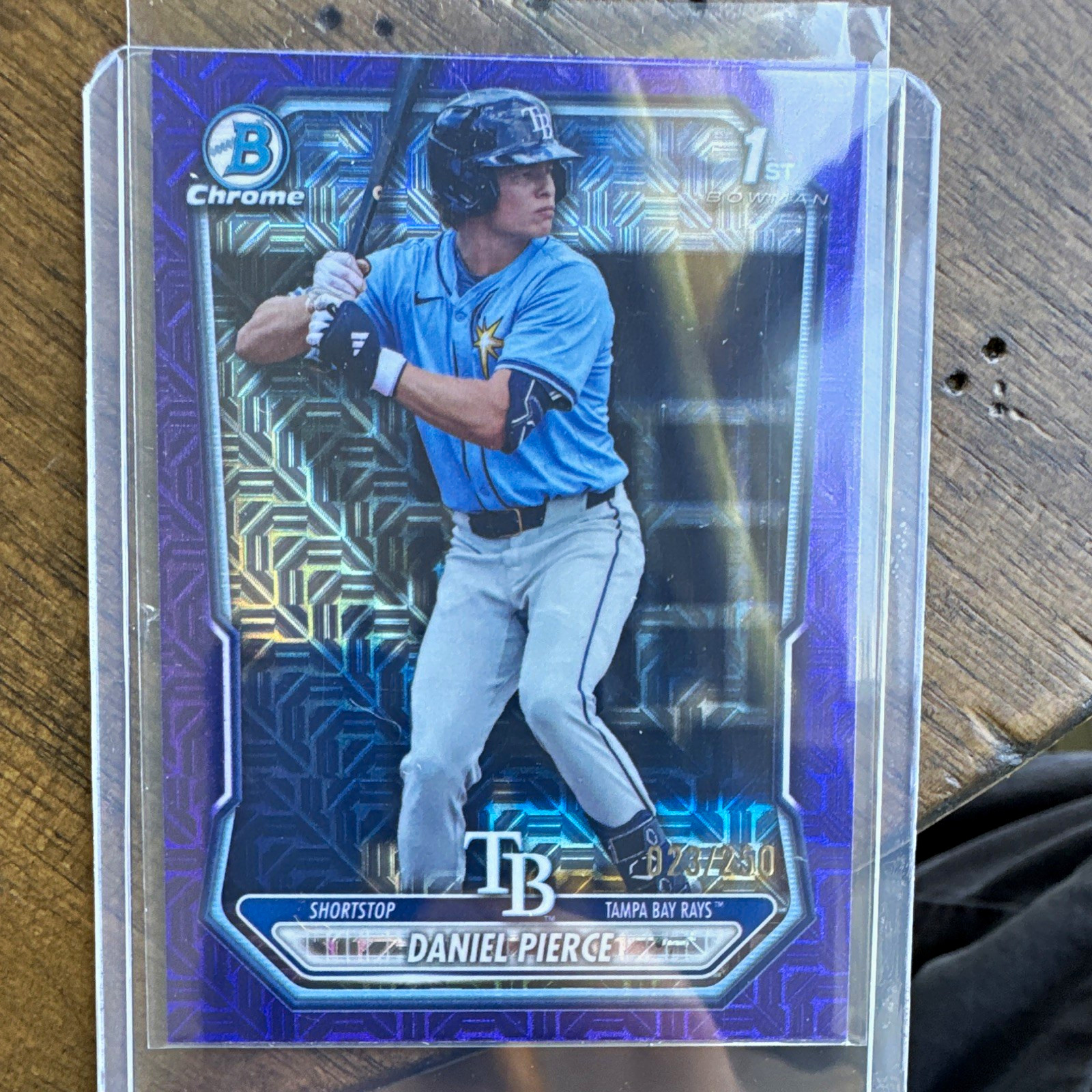 Topps 2025 Bowman Chrome 1st Bowman Purple Mojo /250 Daniel Pierce #BCP-71