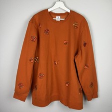 Disney Parks Mickey Pumpkins Embroidered Crew...