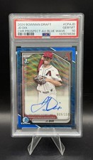 JD DIX 2024 BOWMAN DRAFT 1ST BLUE WAVE REFRACTOR AUTO /150 Gem Mint