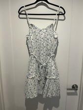 Lulus Flirting With Perfect White Floral Print Mini Dress Size Large