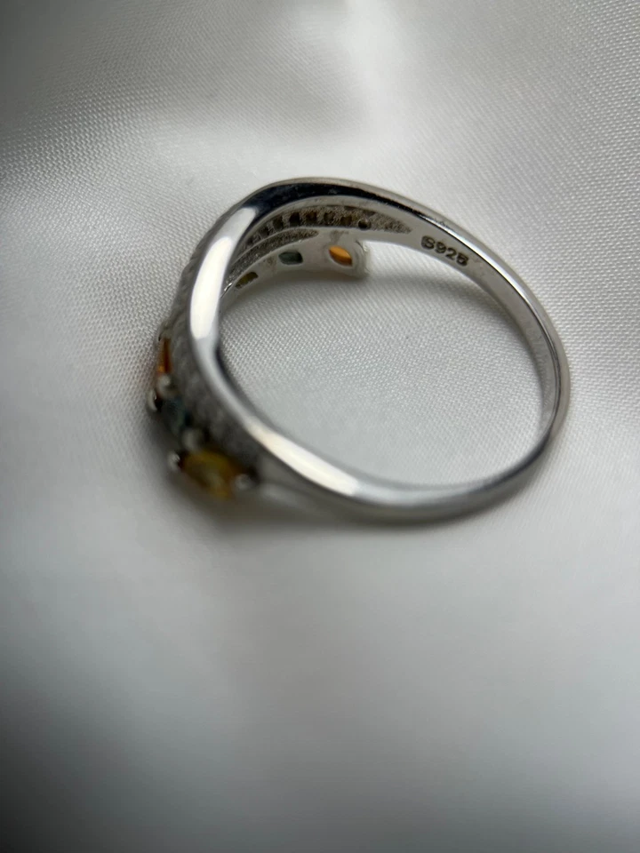 Anello multicolore in argento zaffiro - Immagine 3 di 3