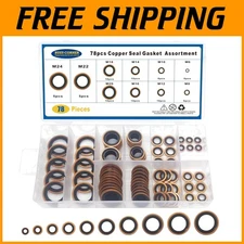 78 PCS Oil-Resistant Copper Bonded Washer Set - 10 Metric Sizes Included