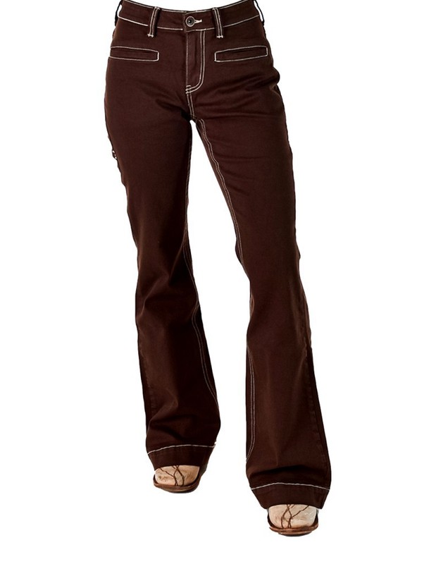 Cowgirl Tuff Western Jeans Womens Bootstitch 35 Short Brown JBRNBT CLEARANCE