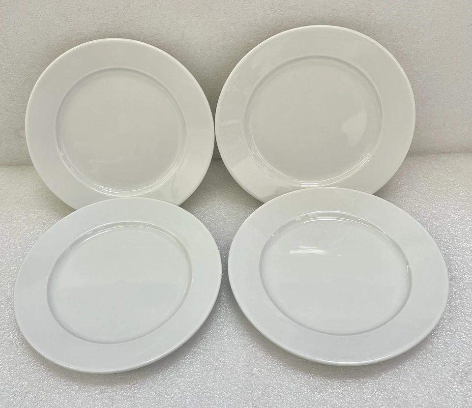 Appetizer Plates Set Of 4 Crate&Barrel White Porcelain Small Plates  - Image 2 of 4