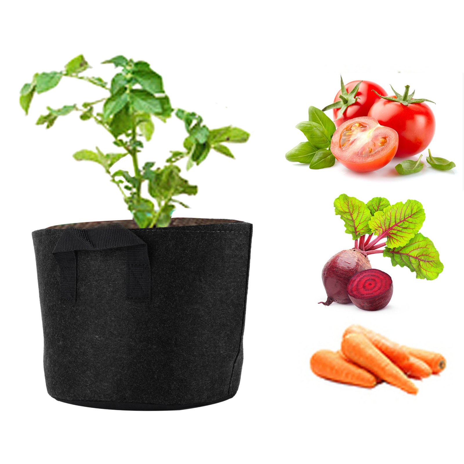 5PCS 3 Gallon Grow Bags Non Woven Fabric Gardening Pots Vegetable Potato To GFL