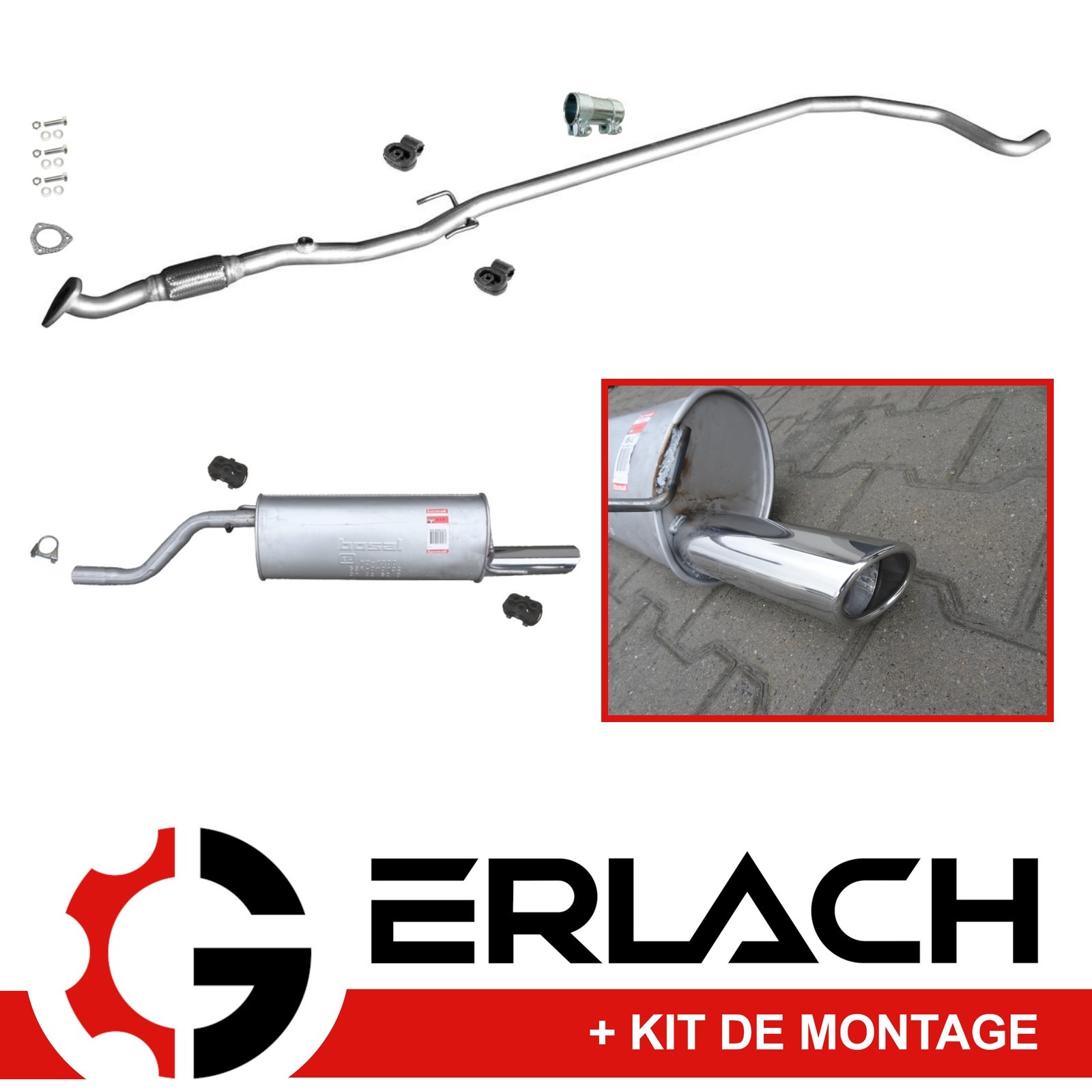 Échappement silencieux Opel Corsa E 1.2 pot arrière de rechange 7831 robuste