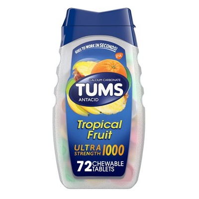 72 Count Ultra 1000 Maximum Strength Antacid Chewable Tablets Tropical