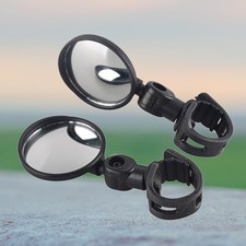 2Pairs Reusable Bike Rear View Mirror Large Lens Adjustable with Reflector
