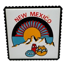 New Mexico Tile Painted Square Trivet 4 5/8" EUC Stand Wall Hanging Souvenir