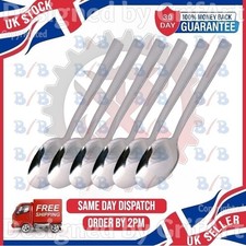 SET OF SIX 6 TEA SPOONS PLAIN STAINLESS STEEL CUTLERY STANDARD SIZE KITCEN PACK