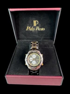 Philip Persio Universal Titanium Chronograph Style Mens Watch***NOT  WORKING***