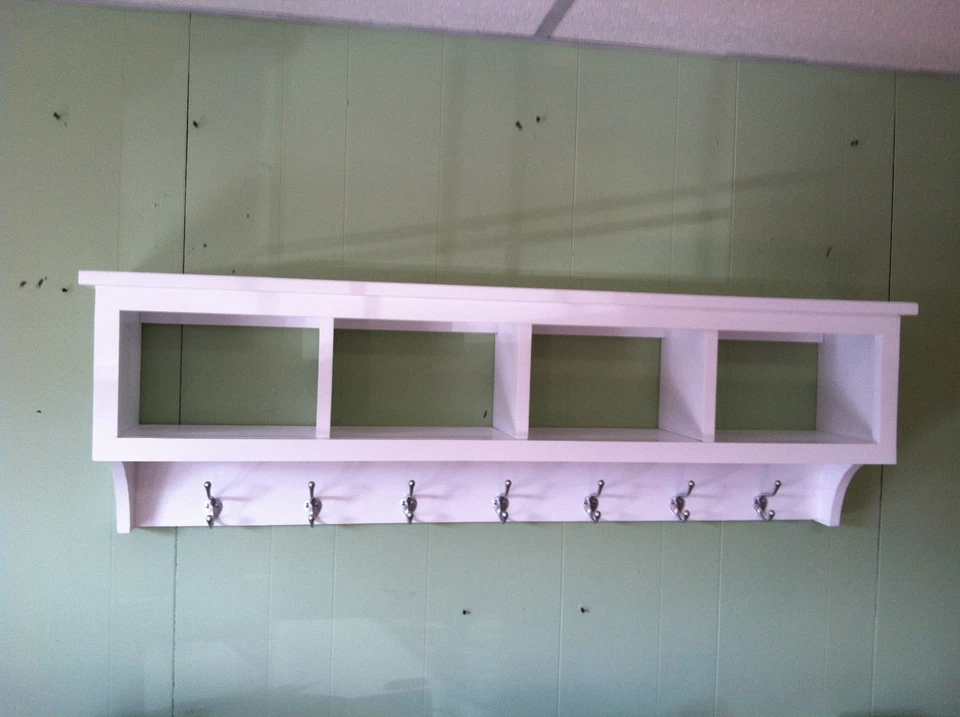 Perchero grande para colgar en la pared 4 cubículos con almacenamiento para entrada Foto 3 de 4