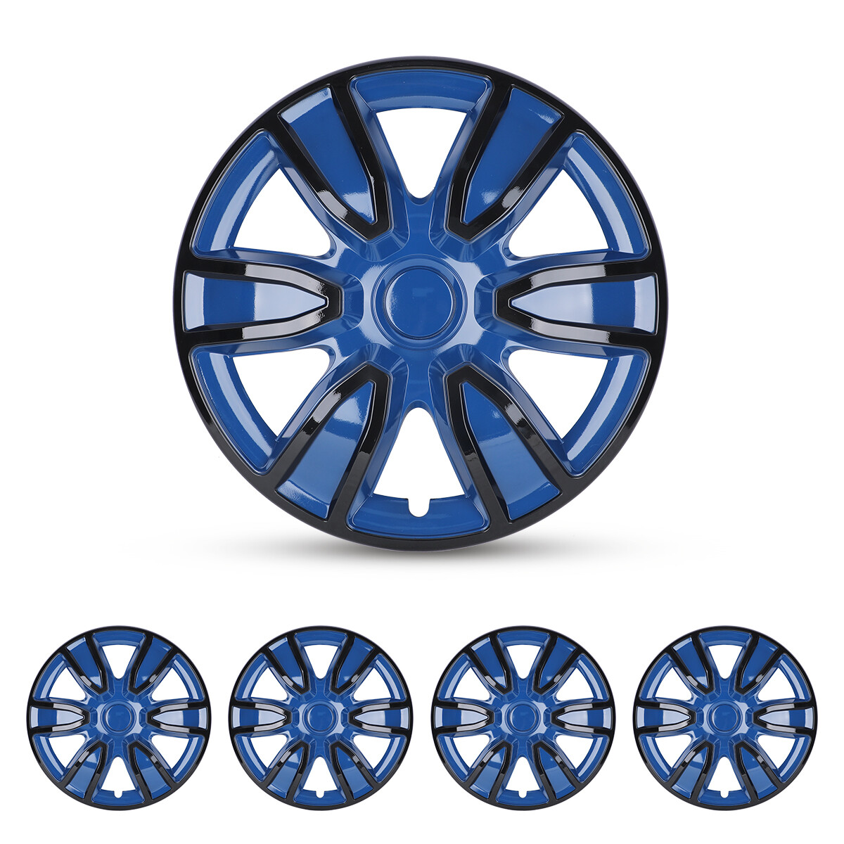 4PCS 14-inch Blue Snap-On Wheel Covers for R14 Tires & Steel Rims