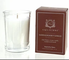 AQUIESSE 6.5 oz. Hand Poured LUXURY Scented Candle Sandalwood Vanille - Glass