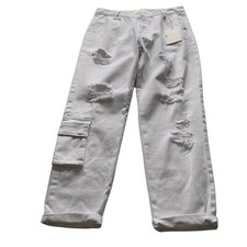 KanCan White High Rise Distressed Boyfriend Relaxed Jeans KC3009WT NWT Sz 11/29