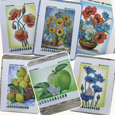 Bead Embroidery Scheme on Canvas DIY Printed Pattern Embroidery Fruits Flower A5