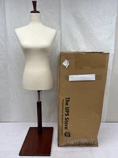 Female Dress Form Mannequin Stand Torso Size 6-8 W/ Wood Base Adjustable AM37