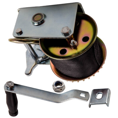 600lbs. Hand Winch Hand Crank Strap Gear Winch for ATV/Boat/Trailer Heavy Duty
