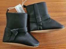 Old Navy Baby 6-12 MONTHS Crib Shoe Fall Winter Fashion Boots Black New #31823