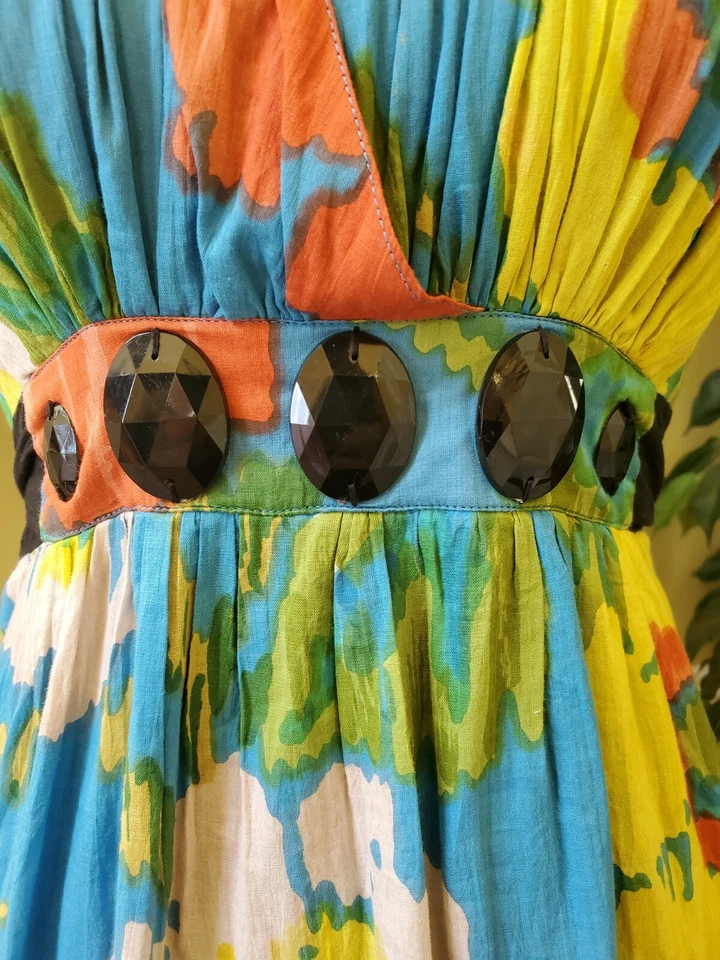 Maxi Vestido Body Central Halter Cuentas Cintura - Se Ajusta a XS (etiqueta mediana) Foto 4 de 4