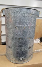 Litton Lane Grey Metal Coastal Candle Lantern 12" Tall x 8" Dia