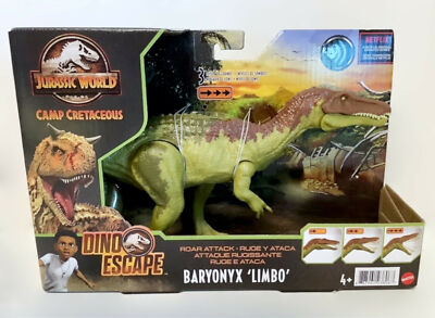 NEW Jurassic World Camp Cretaceous Dino Escape Roar Attack BARYONYX Figure
