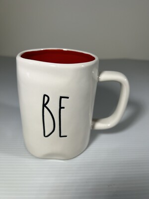 RAE DUNN Doublesided Be Mine Coffee Mug Red Interior New!
