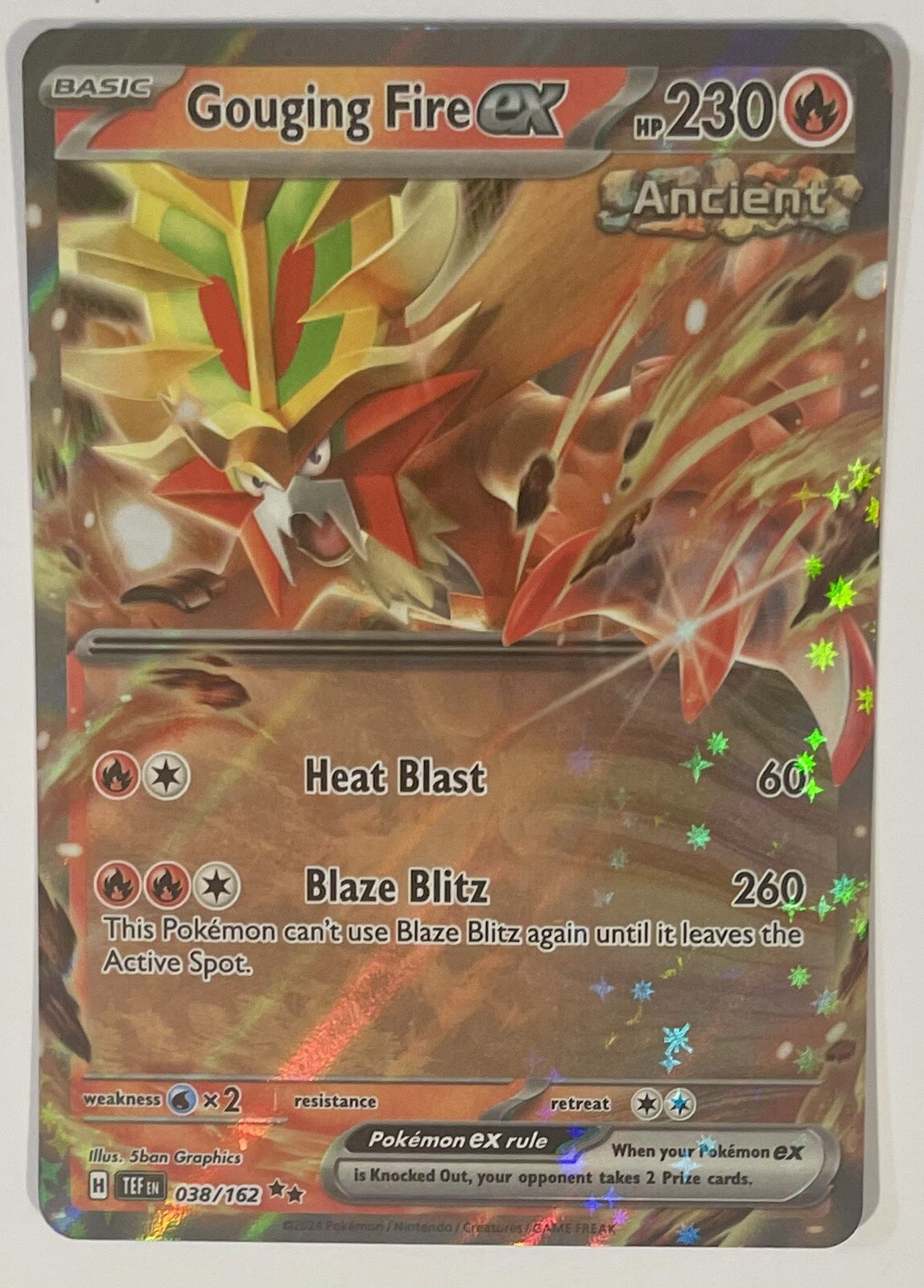 Pokemon TCG Gouging Fire EX Temporal Forces 38/162 Near Mint Condition