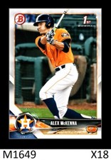 1-2018 BOWMAN DRAFT BASE ALEX McKENNA ASTROS #BDC-99 QTY AVAILABLE