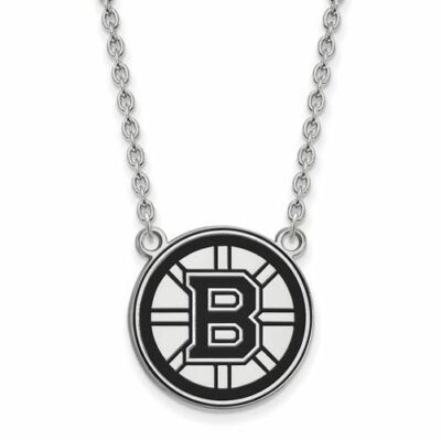 SS NHL Boston Bruins großer emaillierter Anhänger 18 Zoll Halskette