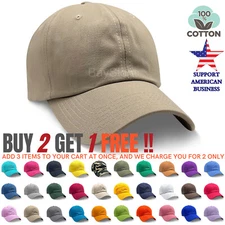 Cotton Baseball Cap Ball Dad Hat Adjustable Plain Solid Washed Men Washed PC