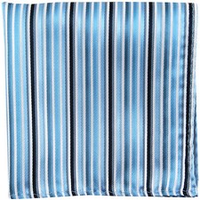 New men's polyester Blue white Stripes Pocket Square Hankie Handkerchief formal
