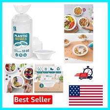 Modern 12 Oz White Plastic Bowls - 200 Count for Hassle-Free Mealtime Enjoyment
