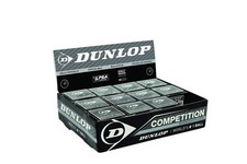 DUNLOP Squashballs - Competition, Black/Single Yellow Dot