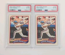 LOT 2!! 1989 Topps Traded Tiffany - Juan Samuel #108T Both PSA 6 Consecutive #s