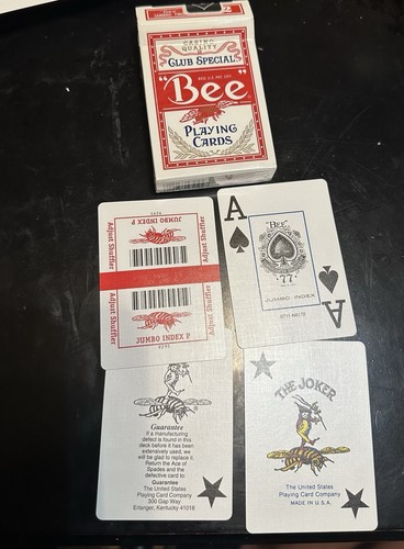 "Biene" Jumbo Schrift Lot Deck Spielkarten Poker Größe USPCC Casino Qualität Open Box - Bild 7 von 7