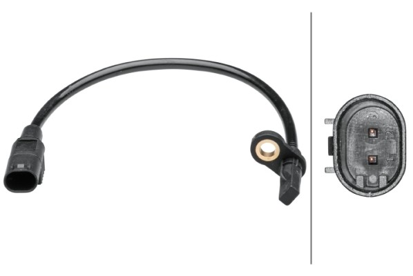 Hinterachse Hella 6PU 012 679-551 Sensor, Raddrehzahl FüR MERCEDES-BENZ-image