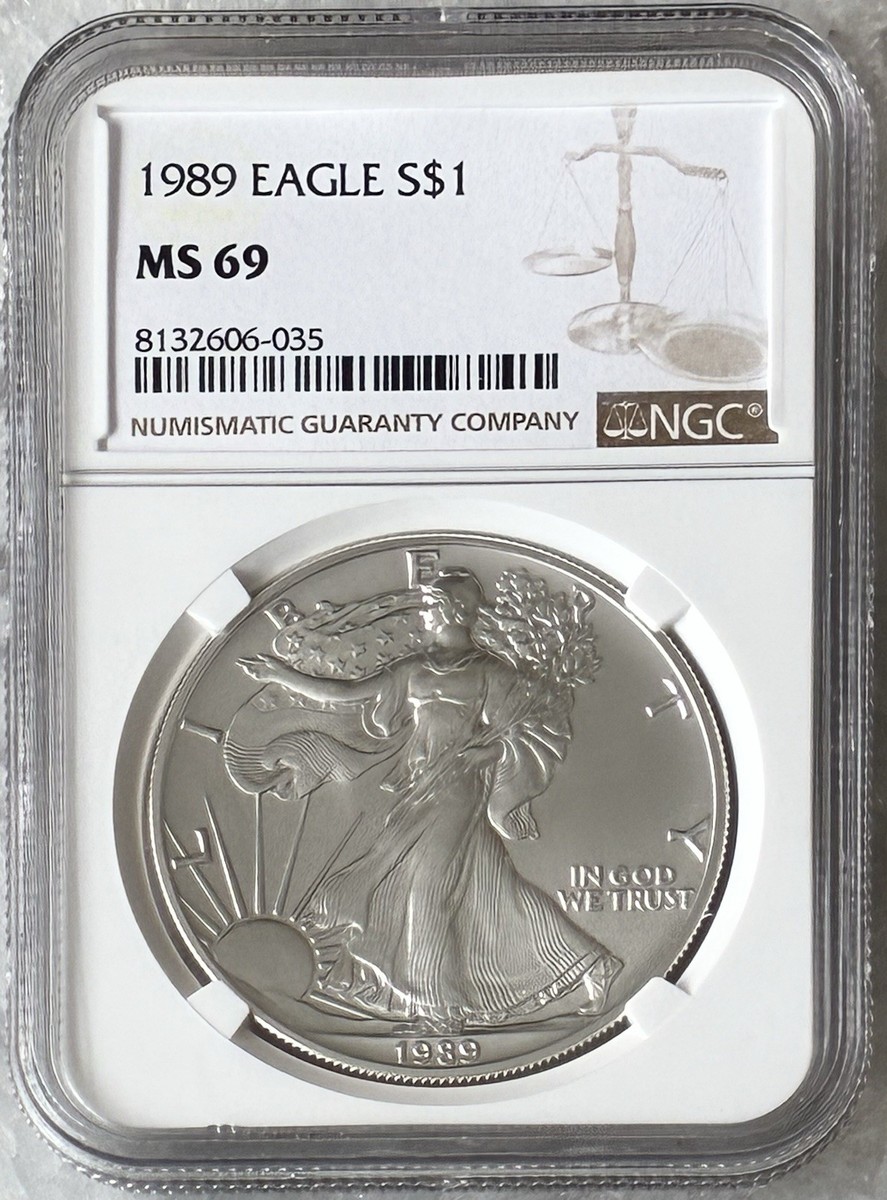 1989 Silver American Eagle S $1 NGC MS 69 MS69 .999 Fine 1 Oz