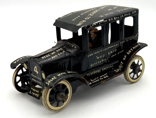Vintage Marx Litho Tin Windup Toy - Limping Lizzie Jalopy Car - Not Working
